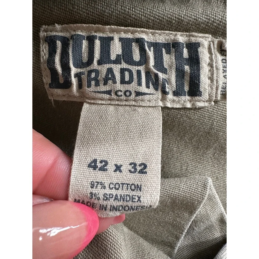 Duluth Flex Firehouse Cargo Pants Mens 42x32 Khaki Relaxed Fit Canvas Workwear